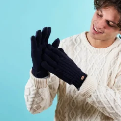 Gants Creamy gin Bleu marine